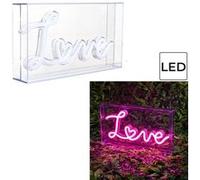 HOME DECO FACTORY Lampe LED en acrylique LOVE Effet néon Rose