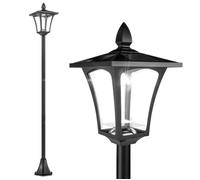 HomCom Lampadaire sur pied solaire lanterne LED 40 lm plastique 18x18x160 cm noir