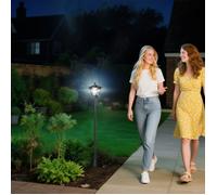 Luminaire extérieur lampadaire sur pied solaire lampadaire lanterne classique LED 10 Lm dim. 15L x 15l x 120H cm noir