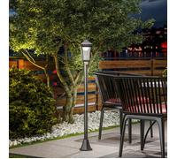 Luminaire extérieur lampadaire sur pied solaire lampadaire lanterne classique LED 30 Lm 15 x 15 x 127 cm noir