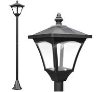Luminaire extérieur lampadaire sur pied solaire lampadaire lanterne classique LED 30 Lm dim. 15L x 15l x 120H cm noir