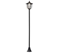 Luminaire extérieur solaire - Outsunny - lampadaire lanterne classique LED 60 Lm max décoration - métal - 26x26x177cm - noir