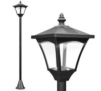 Outsunny Luminaire extérieur lampadaire sur pied solaire lampadaire lanterne classique LED 10 Lm dim. 15L x 15l x 120H cm noir
