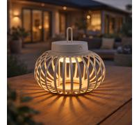Lampe de table Touchdimmer Batterie LED sable Grille Lampe suspendue Extérieur Intérieur Balcon Lampe décorative, USB, 1,5W 130Lm blanc chaud, DxH 25x22 cm