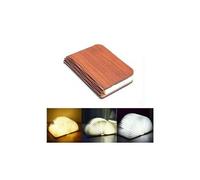 Luminaire led rechargeable marron par usb 5v en forme de livre décoratif magnétique et pliable en bois pour la maison