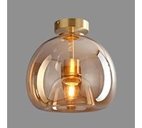 Luminaire plafonnier Strong Semi Encastré en Verre Ambre/Gris Fumé Éclairage Mini, pour Allée Porche Escalier Placard Cuisine