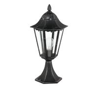 Luminaire pour socle extérieur NAVEDO IP44 E27 1X60W en fonte d'aluminium noir et argent patiné D230mm
