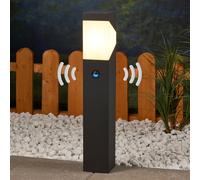 Luminaire pour socle Lucande Kiran, 60 cm, capteur, gris, IP44, E27 Kiran Lucande, dimmable, noir, Aluminium, Moderne