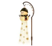 Luminaire Solaire de Noël à Enfoncer Bonhomme de Neige Cascade LED Jardin | Lampe Décorative de Noël à Effet Fontaine Magique, Ornement Lumineux pour Allées, Jardin, Gazon et Ambiance de Fête