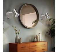 Spot applique murale applique murale spot lampe spot mural, spot mobile, nickel mat, LED 5W 400Lm blanc chaud, HxLxL 8x10x12cm, lot de 2