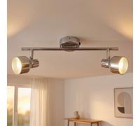 Spot Lumière Plafonnier 2 Flammes Spots Mobiles Chrome Clair LED