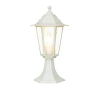 Luminaire sur Pied en Aluminium et Verre Blanc IP44 pour Jardin et Chemin 40 cm de Hauteur E27 Lanterne Rustique Nostalgique pour Extérieur PARIS
