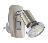 Eglo Lampe Pince Ancona Acier Plastique Hv 1 X Gu10 Max 25 W Non Incluse, Interrupteur Pour Un Dans Le Câble, L = 13 cm, Nickel Mat/Argenté 92924