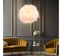 Suspension plumes plume blanche plafonnier suspension blanche suspension, métal, douilles E27, DxH 45x120 cm