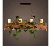 Luminaire Suspendu Industriel LED Pendentif Lumière Bois Rétro Lampe Suspendues Marbre Vintage Lustre Loft Réglable Hauteur Lights Verre Fer Abat-Jour En Métal Edison Éclairage Suspendu Salon