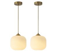 Luminaire suspendu moderne du milieu du siècle, doré et blanc, globe en verre de lait, luminaire suspendu pour îlot de cuisine, luminaire suspendu en laiton antique, luminaire suspendu vintage pour