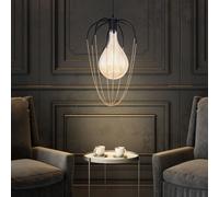 Luminaire Suspendu Or Lampe de Salon Plafonnier Cage 1x E27 D 30 CM