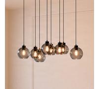 Luminaire suspension en verre Cubus TK Lighting, dimmable, noir, Salon / Salle à manger, Verre, Moderne, Suspension en verre