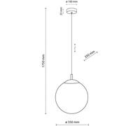 Luminaire suspension en verre Esme TK Lighting, dimmable, blanc, Salon / Salle à manger, Verre, Moderne, Suspension en verre