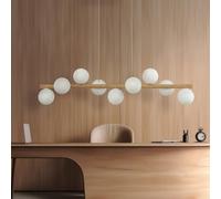 Luminaire suspension en verre Estera TK Lighting, dimmable, bois clair, Salon / Salle à manger, Verre, Suspension en verre
