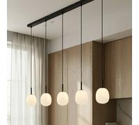 Luminaire suspension en verre Etiena Lindby, dimmable, noir, Salon / Salle à manger, Verre, Moderne, Suspension en verre