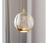 Luminaire suspension en verre Hayley Lucande, transparent, Salon / Salle à manger, Verre, Moderne, Suspension en verre