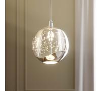 Luminaire suspension en verre Hayley Lucande, transparent, Salon / Salle à manger, Verre, Moderne, Suspension en verre