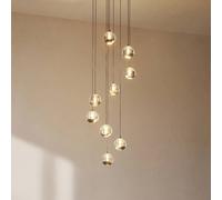 Luminaire suspension en verre Hayley Lucande, transparent, Salon / Salle à manger, Verre, Moderne, Suspension en verre