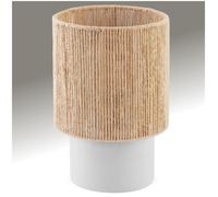 tectake® Lampe de chevet Ø 20,5 x 30,5 cm, Abat jour en jute, Socle en ciment, Lampe de bureau 60W, Style bohème, 220-240V, Douille E27, Decoration Maison, Chambre, Salon, Bureau, Table de chevet