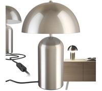 Luminaire - TECTAKE - Lampe rétro ALTEA en acier au design champignon années 70, lumière indirecte, 40 W, Ø 25 x 37 cm - Nickel mat
