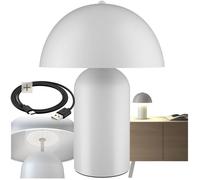 Luminaire - TECTAKE - Lampe rétro KADE en acier au design champignon années 70, lumière indirecte, 5 W, Ø 25 x 34 cm - Blanc