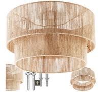 Luminaire - TECTAKE - Plafonnier LIGNEA LUX en fibres de jute tressée et acier au style bohème 40W, Ø 45 x 25 cm - Marron