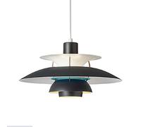 Luminaires d'intérieur Lampe Suspendue, luminaire Suspendu, Milieu du siècle, Lampe à Suspension LED colorée, Salle à Manger, Salon / 424 (Color : Black, Size : 15.8inch)