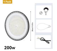 Luminaires LED industriels - Projecteur de plafond UFO - 200 W - 1 pièce - 85–265 V - Blanc froid - Aluminium - Intérieur/Extérieur