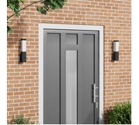 Luminaires Muraux D extérieur Avec Capteur 2 pièces Acier Inoxydable Noir IP44