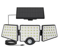 Luminaires solaires d'extérieur Lepro, 1000 lumens, indice de protection IP65, détecteur de mouvement, 3 têtes, angle de détection 270°