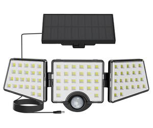 Luminaires solaires d'extérieur Lepro, 1000 lumens, indice de protection IP65, détecteur de mouvement, 3 têtes, angle de détection 270°