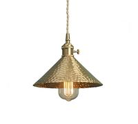 Luminaires suspendus en laiton vintage avec abat-jour en métal martelé, lampes suspendues industrielles rétro réglables en fer forgé industriel, lampe à suspension en or antique Present