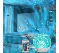 LuminaLux Projecteur galaxie 2025 - 16 couleurs RVB - Projecteur d'étoiles LED - Télécommande et contrôle tactile - Intensité variable - Rechargeable par USB - Cadeau pour chambre, salon, fête