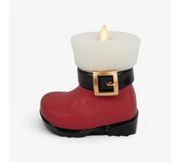 Luminara Bougie sans flamme à LED en forme de botte de Père Noël Rouge 13 x 14 cm