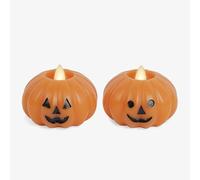 Luminara EXC COL Lot de 2 bougies chauffe-plat à LED en cire véritable avec fonction minuterie Orange roux 5,8 x 5,3 cm