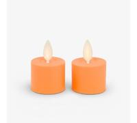 Luminara Lot de 2 bougies chauffe-plat à DEL sans flamme en plastique à flamme mobile (3,6 x 5,1 cm) prêtes à l'emploi à distance - Bougies chauffe-plat LED sans flamme en plastique - Lisse mat