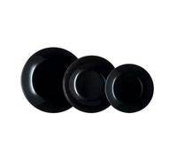 Luminarc - 7405051 - Service De Vaisselle Arcopal Zelie En Verre Noir, 12 Pieces, 4 Places, Noir