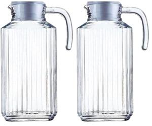 Luminarc Arcoroc Quadro Réfrigérateur pichet avec couvercle en plastique blanc 1,7l, 1 Pichet (Lot de 2)
