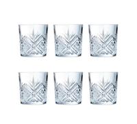 Luminarc Eugene Lot de 6 verres bas en verre 30 cl | Transparent, verre, format haut, finition en relief, 6 pièces