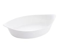 Luminarc - Plat ovale Blanc Smart Cuisine Carine 250°C - Plat à Four en Verre Innovant - Léger et Extra-Résistant - Nettoyage Facile - Fabrication en France - Dimensions 38x23 cm