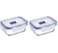 Luminarc Pure Box Active - Boîte de Conservation hermétique en verre, rectangulaire 0,38 L (Lot de 2)