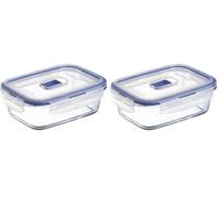 Luminarc Pure Box Active - Boîte de Conservation hermétique en verre, Transparent, rectangulaire 0,82 L (Lot de 2)