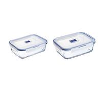 Luminarc Pure Box Active Récipient rectangulaire hermétique - 197 icolore & Pure Box Active - Boîte de Conservation hermétique en verre, rectangulaire, 1,22 L