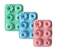 LuminaryLair 3 Pièces Mini Moule Silicone Antiadhésive Moule Silicone | Moules à Gâteau 6 Cavités, 6 Capacité Antiadhésive Kouglof Moue en Silicone, pour Muffins, Brownies, Gâteaux, Pudding